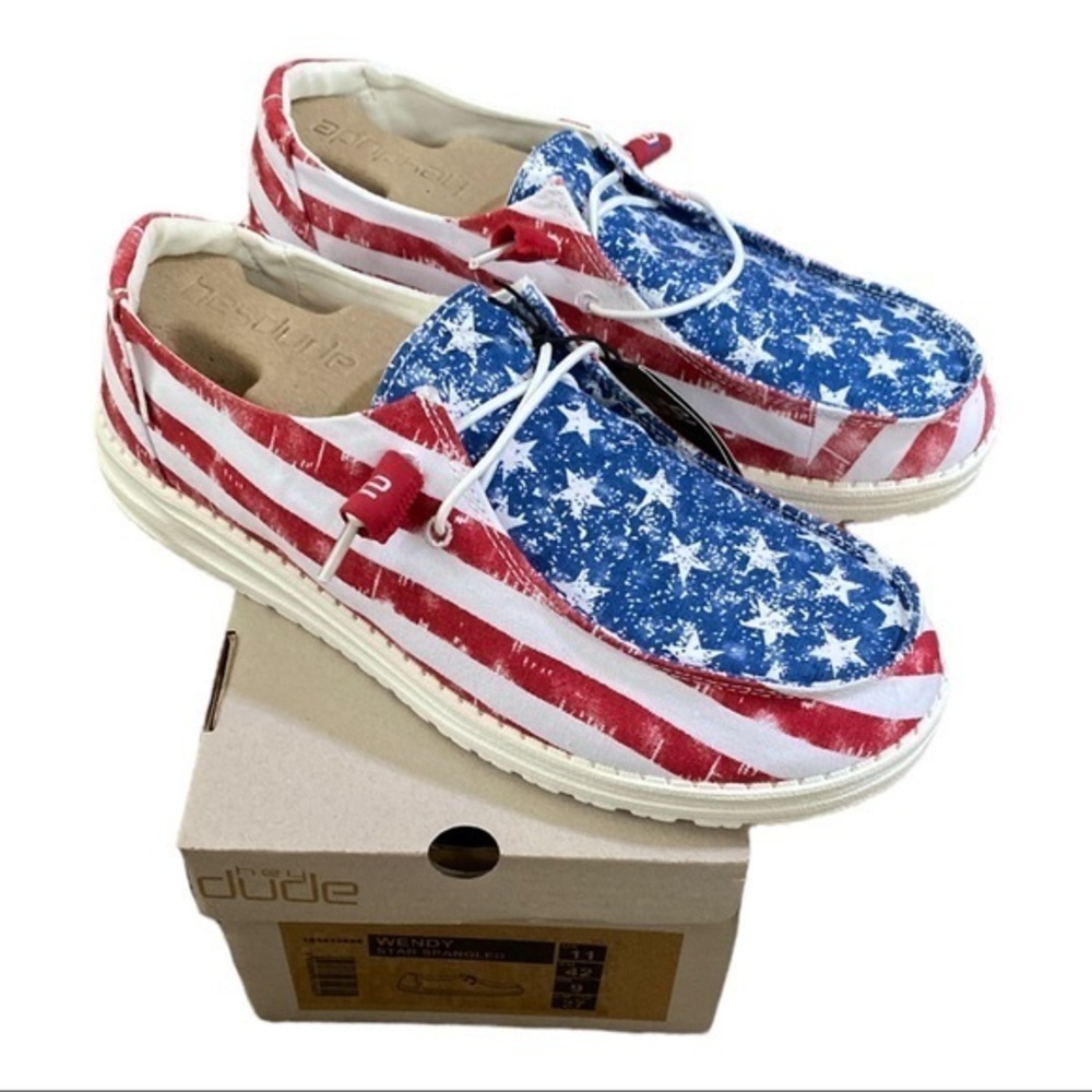 Hey Dudes Women’s Wendy Star Spangled‎ Size 11 NEW/NWT